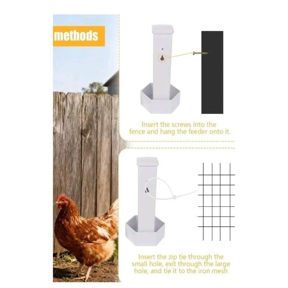 Chicken Oyster Shell Feeder and Grit Feeder Combo With Lid For Birds